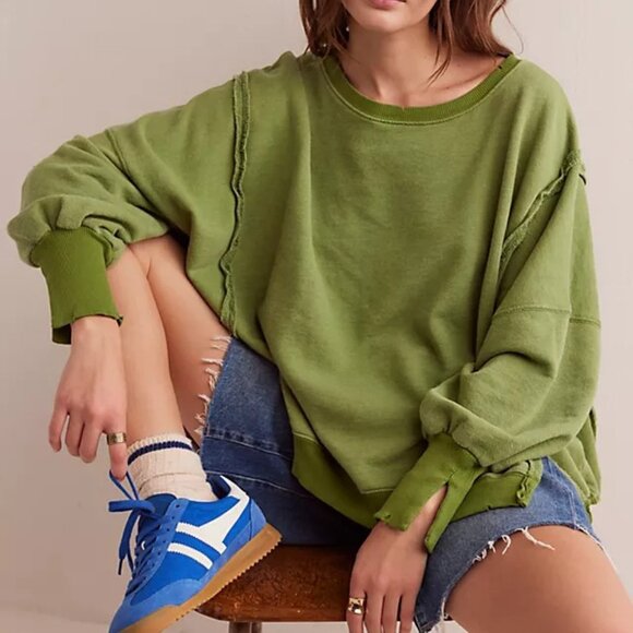 We The Free Camden Sweatshirt / Green Goddess - Picture 2 of 4